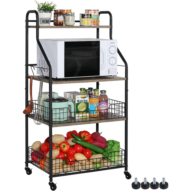 Better Homes & Gardens 24'' Metal Standard Baker's Rack with Microwave